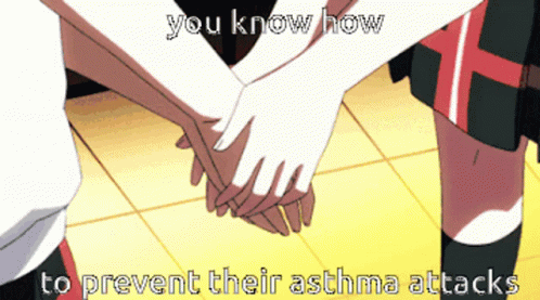 Two People Holding Hands With The Words You Know How To Prevent Their Asthma Attacks Below Them GIF