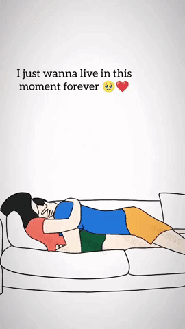 Two People Hugging on Couch I Just Wanna Live in This Moment Forever