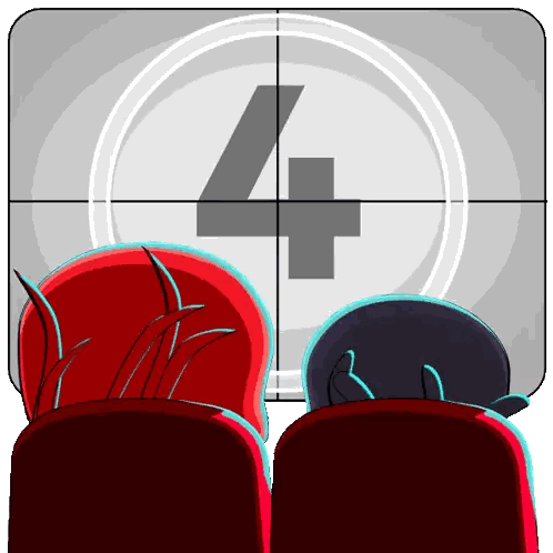 Two People In Front Of Number 4 Screen
