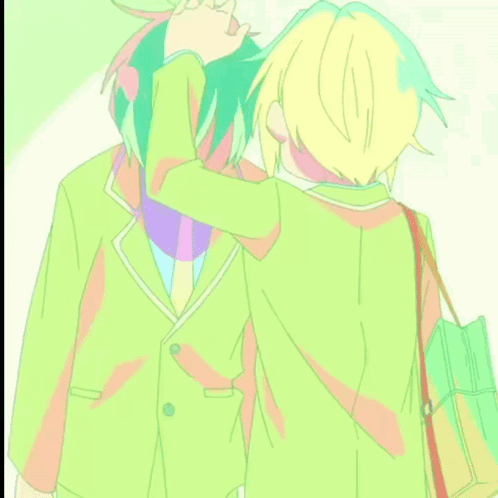 Two People in Green Suits