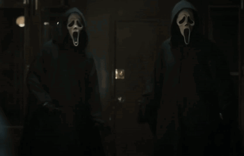 Two People in Scream Masks