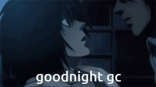 Two People Kissing Goodnight GC GIF