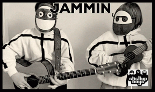 Two People Playing Guitars Jammin GIF