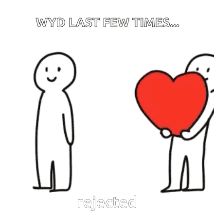Two People Shaking Hands Saying Wyd Last Few Times Rejected GIF