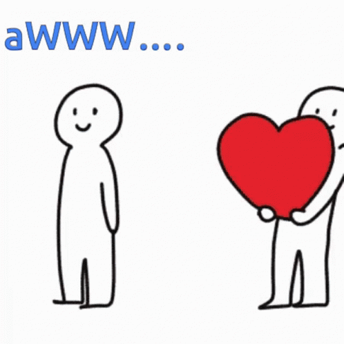 Two People Shaking Hands With Red Heart GIF
