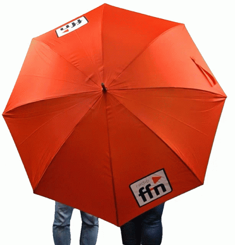 Two People Under Orange Umbrella With Letters FFN