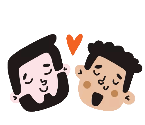 Two People With Heart Between Them