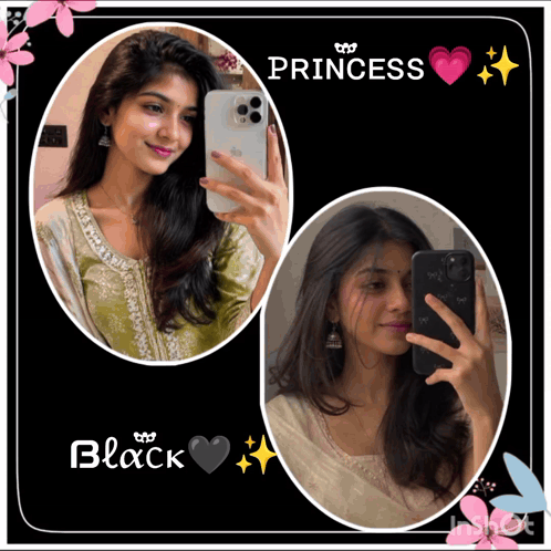Two Pictures Of A Girl With The Word Princess On Top GIF