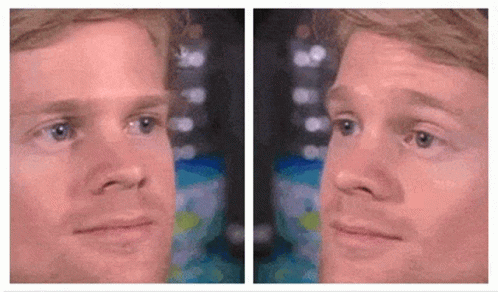 Two Pictures Of A Man 'S Face , One Of Which Is A Close Up Of His Face . GIF