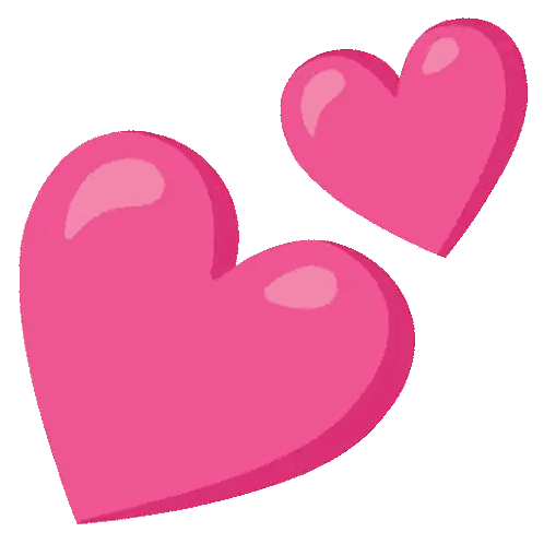 Two Pink Hearts Floating