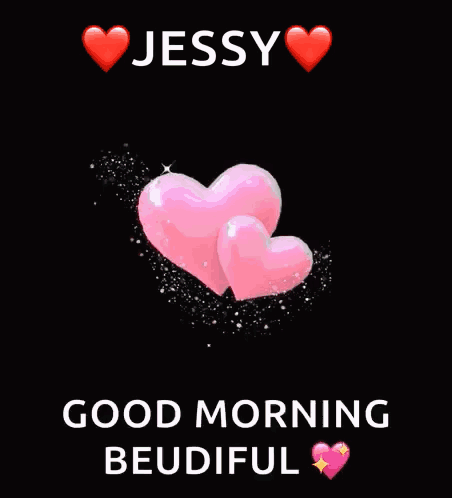Two Pink Hearts Good Morning Beautiful