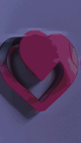 Two Pink Hearts Stacked
