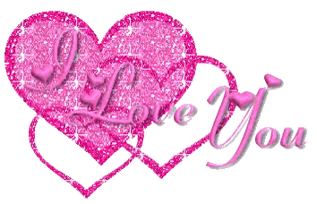 Two Pink Hearts With I Love You