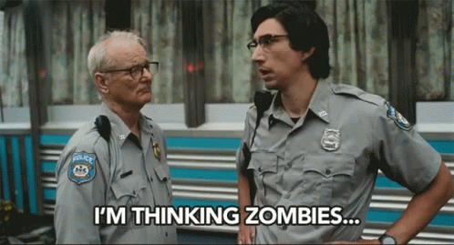 Two Police Officers Saying I'm Thinking Zombies