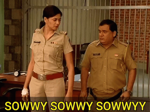Two Police Officers Standing Next To Each Other With The Words Sowwy Sowwy Sowwy Written Below Them GIF