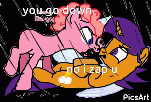 Two Ponies Saying You Go Down GIF