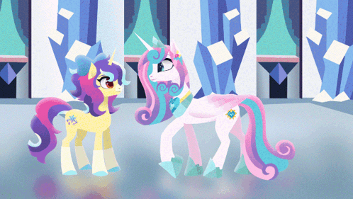 Two Ponies Standing With Star on Tail