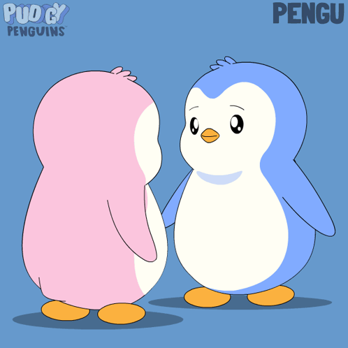Two Puddy Penguins Standing GIF