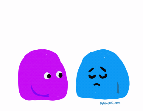 Two Purple and Blue Ghosts Hugging debbiechi.com