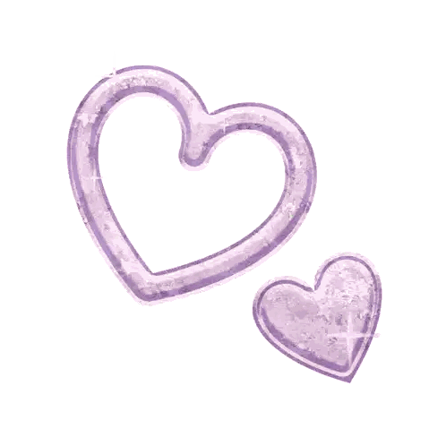 Two Purple Hearts With Sparkles