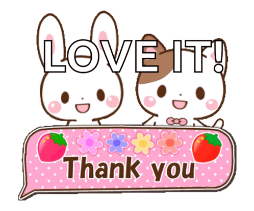 Two Rabbits Holding Love It Thank You Sign