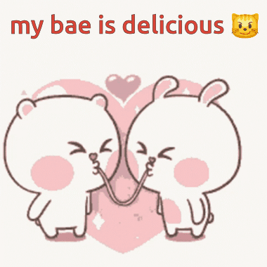 Two Rabbits Kissing My Bae Is Delicious