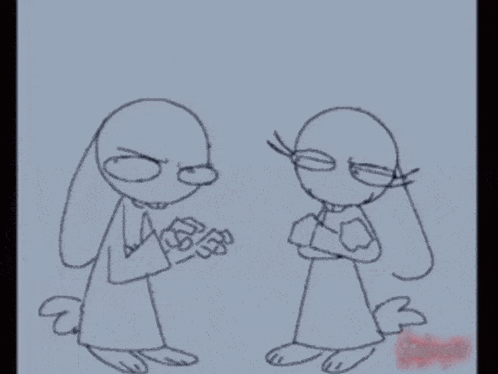 Two Rabbits Standing Side by Side