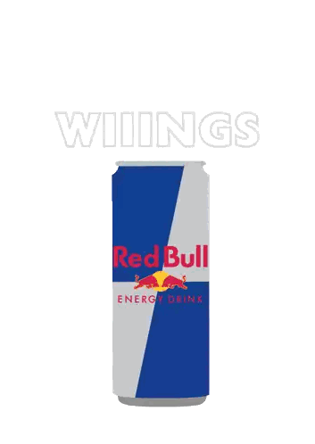 Two Red Bull Cans Next to Wilings