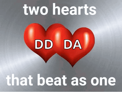 Two Red Hearts With The Words Two Hearts That Beat As One Above Them GIF