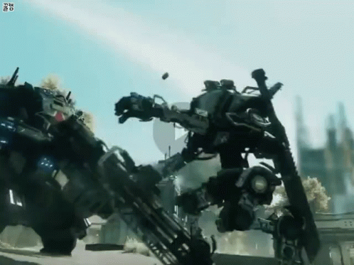 Two Robots Fighting in Video Game