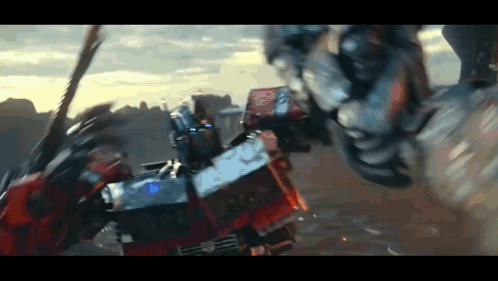 Two Robots Fighting One With Blue Light