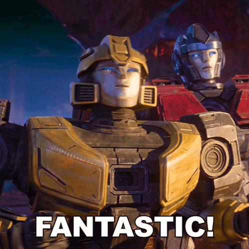 Two Robots Saying Fantastic