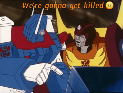 Two Robots Saying We're Gonna Get Killed GIF