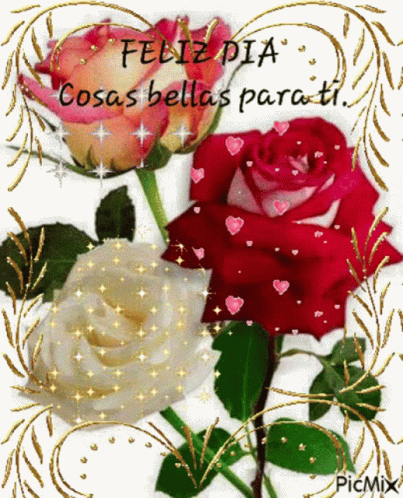 Two Roses Feliz Dia Cosas Bellas Para Ti GIF