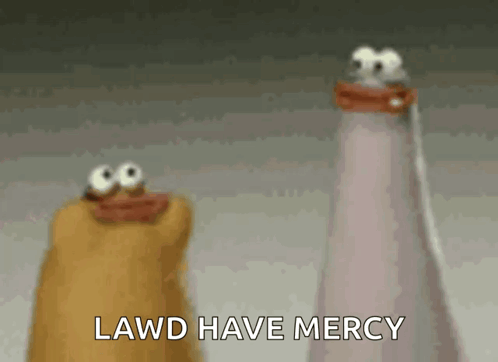 Two Salt And Pepper Shakers Are Standing Next To Each Other With The Words Lawd Have Mercy Written Below Them GIF
