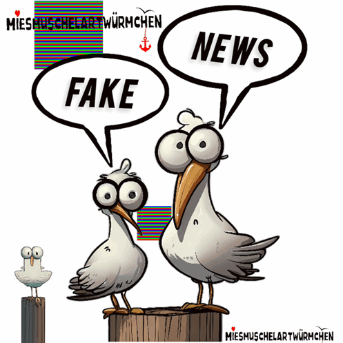 Two Seagulls Talking Fake And News GIF