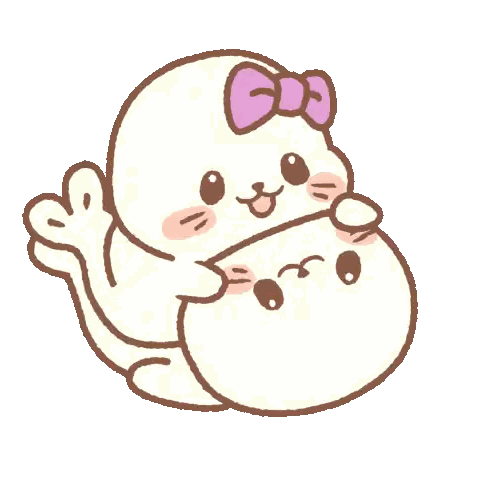 Two Seals Hugging With Heart