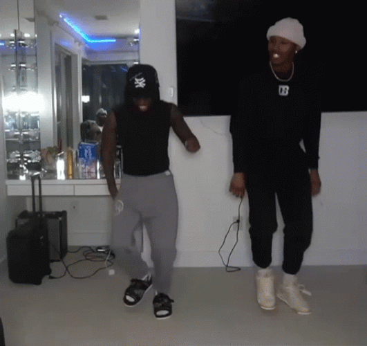 Two Smiling Man Sturdy Dance GIF