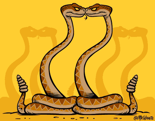 Two Snakes Cartoon with Mr Whate