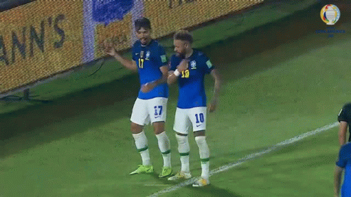 Two Soccer Players Celebrating Goal