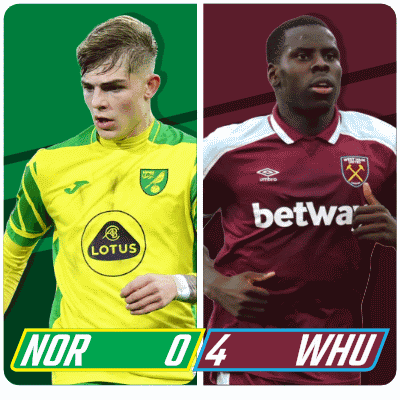 Two Soccer Players from Norwich and West Ham