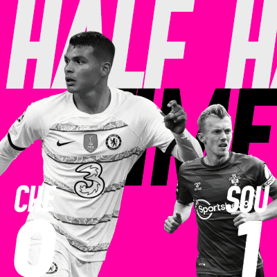 Two Soccer Players Half Time Pink Background