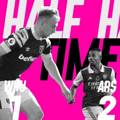 Two Soccer Players Holding Hands Pink Background Half Time