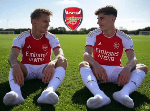 Two Soccer Players in Emirates Jerseys