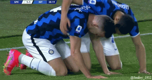 Two Soccer Players Kneeling One Number 30