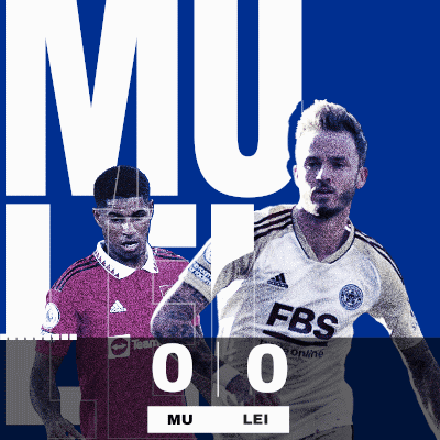 Two Soccer Players On A Blue Background With The Score Mu Lei GIF
