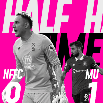 Two Soccer Players On A Pink Background With The Words Half Time Nfc 0 GIF