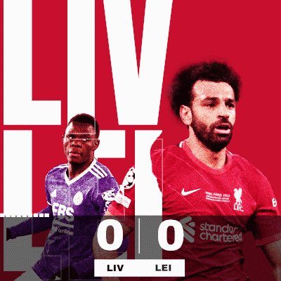 Two Soccer Players On A Red Background With The Score Of 0 To 0 GIF