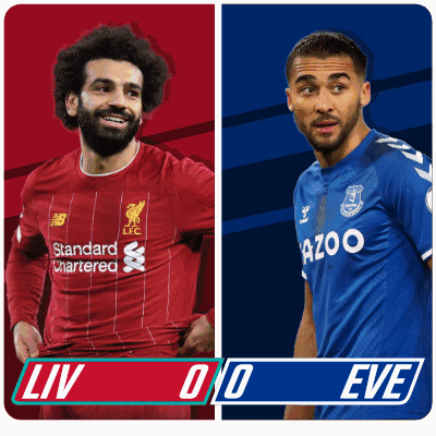Two Soccer Players One From Liverpool And One From Everton Are Shown GIF