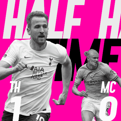 Two Soccer Players Running on Pink Half Time